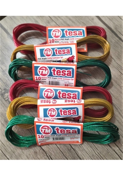 Çelik Çamaşır Ipi 6'lı 10 Mt X 6 Ad Çok Renkli