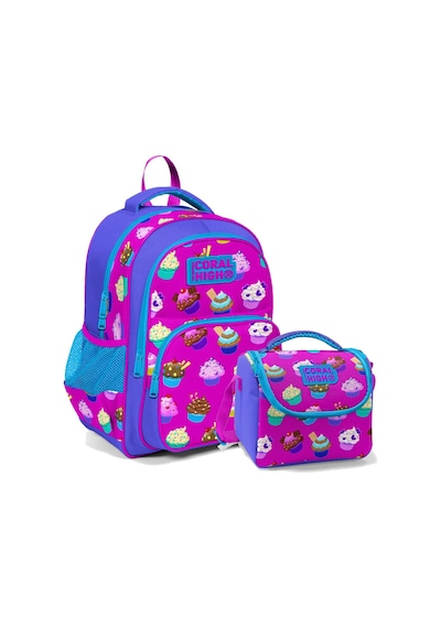 Coral High Kız Çocuk Cupcake İlkokul Sırt Çantası Ve Beslenme Çantası Çok Renkli