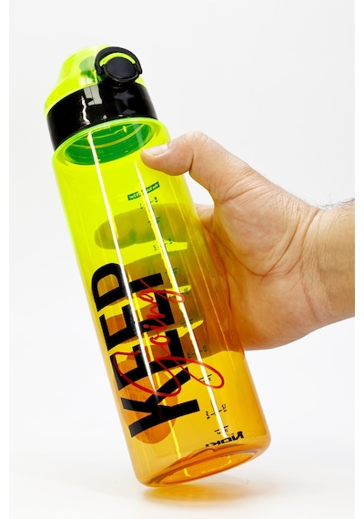 Su Matarası Tritan Geniş Ağız Su Şişesi Grafiti Spor Matarası Suluğu Bpasız 800 Ml Sarı 0104