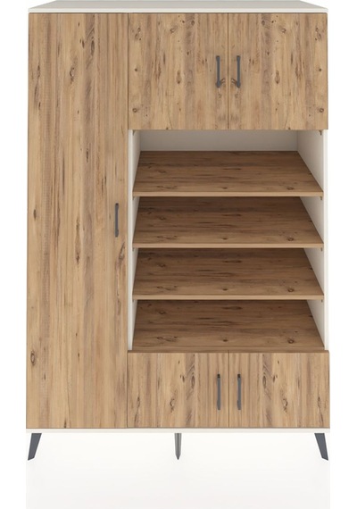 Kronos Dolap 10 Raflı 5 Kapaklı 132x59x195 Aytaşı-çam/çam Aytaşı