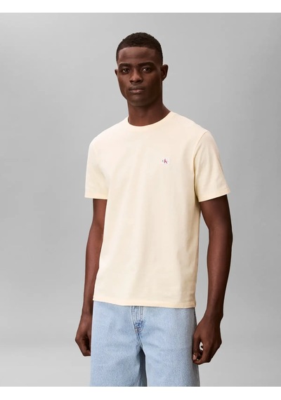 Calvin Klein Ss Badge 30s Jersey, 41m, S Krem Erkek T-shirt