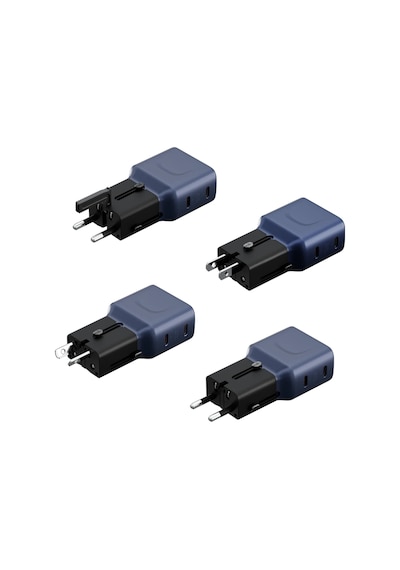 Energea Travelgo 35w 1 Adet Type-c 35w Ve 1 Adet 18w Usb Çıkışlı Pd Hızlı Şarj Aleti - Mavi