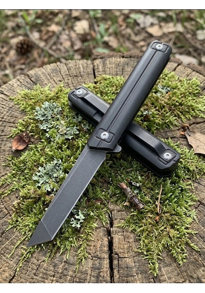 Knivox Browning Profesyonel Siyah Tanto Namlu D2 Çelik Çakı - Ultra İnce Tasarım