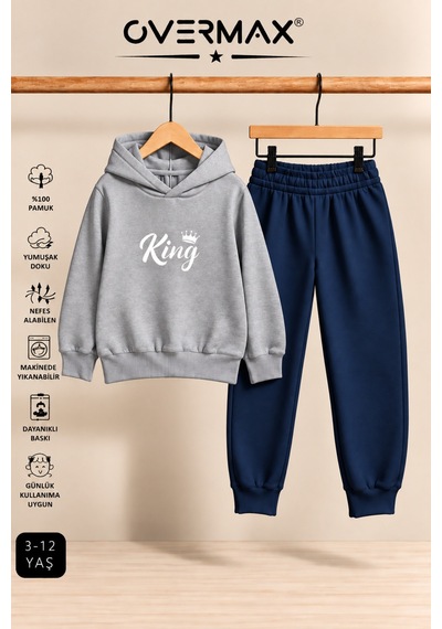 Overmax King Baskılı Çocuk Kapüşonlu Sweatshirt-eşofman Takımı 3-12 Yaş Gri - Lacivert - 921700280 Gri - Lacivert Overmax King Baskılı Çocuk Kapüşonlu Sweatshirt-eşofman Takımı 3-12 Yaş Gri - Lacivert - 921700280 Gri - Lacivert