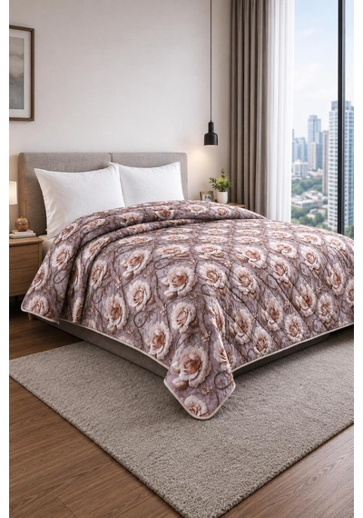 Yatak Örtüsü Çok Amaçlı 100% Polyester Hassas Tuşeli Basklı Lüx - Premium 200 Cm X 220 Cm Açık Sarı