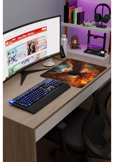 Anka Kuşu Kaymaz Dikişli Kauçuk Oyuncu Mousepad V5 - 48x40 Xl Gaming Mouse Pad Fare Altlığı