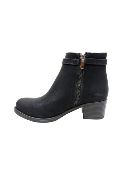 Fix 9302 Yağlı Deri Trend Fashion Fermuarlı Kadın Bot Siyah