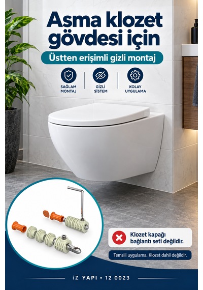 İz Yapı Gm1+3 T1 Asma Klozet Gizli Montaj Seti Üstten Montaj Üç Uzatmalı Çok Renkli