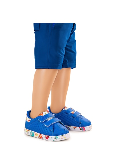 Kiko Kids Perforated Cırtlı Işıklı Erkek Bebek Spor Ayakkabı Saks Mavi