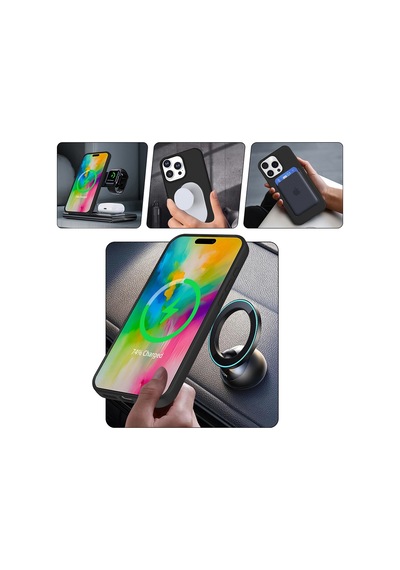 Apple Uyumlu iPhone 17 Pro Max Kılıf M-safe Şarj Özellikli Standlı Zore Samara Kapak Titanyum-gri
