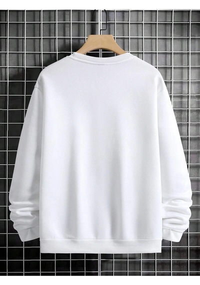 Adrift Manfinity Homme Hand Print Drop Shoulder Sweatshirt Beyaz Beyaz