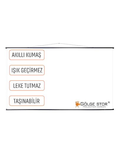En200cm Boy115cm Projeksiyon Perdesi Duvar Askılı Taşınabilir