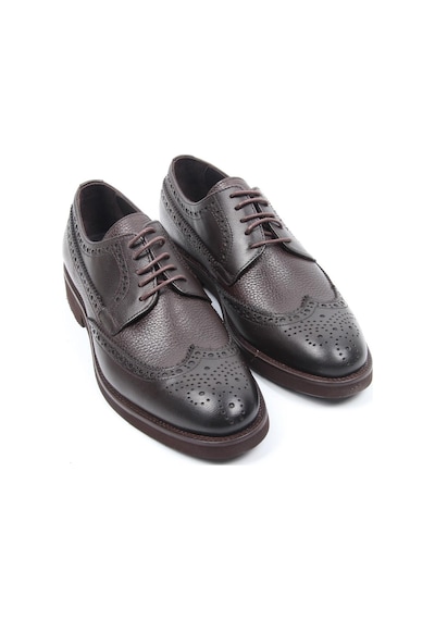 İgs Kahve Deri Klasik Erkek Ayakkabı Brogue Detaylı Bağcıklı Model-16243