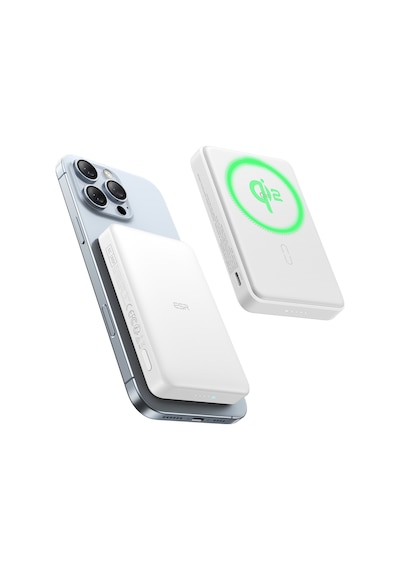 Halolock Qi2 10.000 Mah Magsafe Digital Powerbank Beyaz Siyah