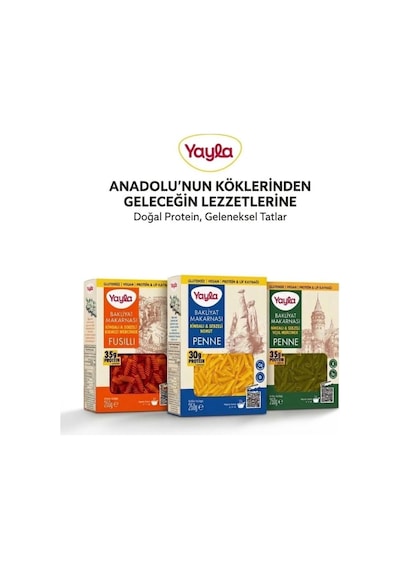 Yayla Kırmızı Mercimek Fusulli + Yeşil Mercimek Penne + Nohut Penne 250 Gr