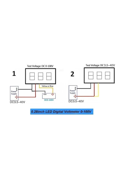 0.28" 0-100v Kırmızı Voltmetre