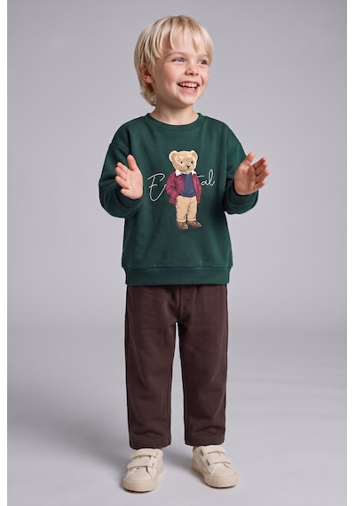 Defacto Ayı Baskılı Sweatshirt Ve Eşofman Altı 2li Takım Erkek Bebek I3308a526wngn536 Yeşil-gn536