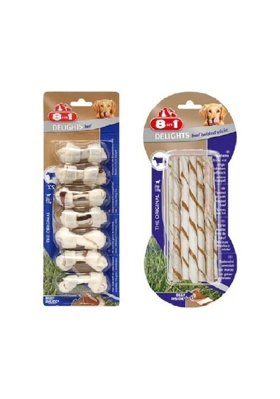 8in1 Delights Bones Biftekli Xs + Twisted Sticks Biftekli Karma Köpek Ödülü 2 Li