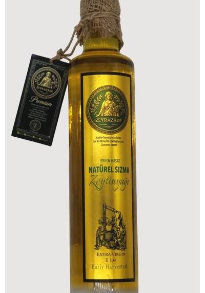 Zeyrazade Premium Soğuk Sıkım Sızma Zeytinyağı 1l Erken Hasat