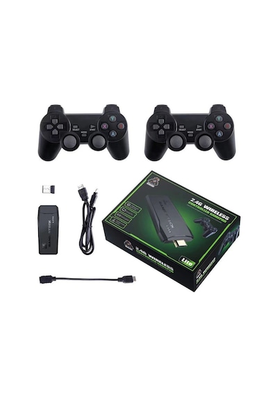Lobo 2.4g Uyumlu Kablosuz Çift Kol Oyunlar 4k Game Stick 3500 Oyun Atari