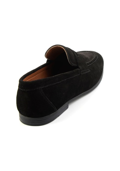 Siyah Hakiki Deri Erkek Loafer Ayakkabı E01594456402 Siyah