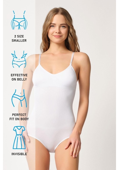 Beyaz Mı Emay 1925 Soft Pedli Çıtçıtlı Body Beyaz