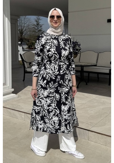 Rabia Şamlı Doğa Siyah Tunik Normal