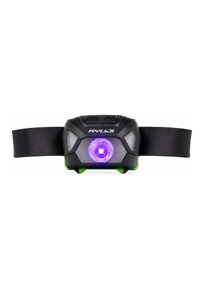 Ryuji Uv + Beyaz + Mavi Renk 100 Lümen Pilli Kafa Lambası Siyah