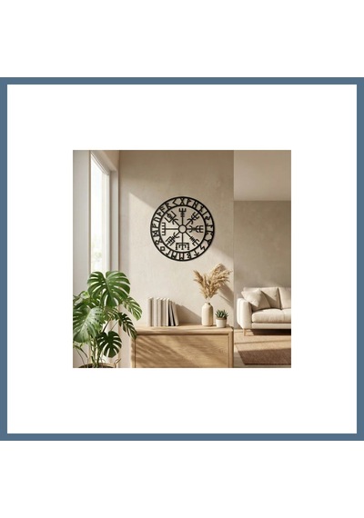 Buradabulabilirsin Viking Pusulası Vegvisir Duvar Tablosu Mdf Lazer Kesim Nordik Duvar Süsü Modern Dekor Bbz