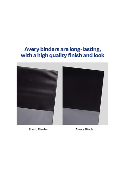 Avery Economy View Binder, 3,8 Cm Yuvarlak Halka, Siyah, 5725 1.5 Inch 3 Paketi Çok Renkli