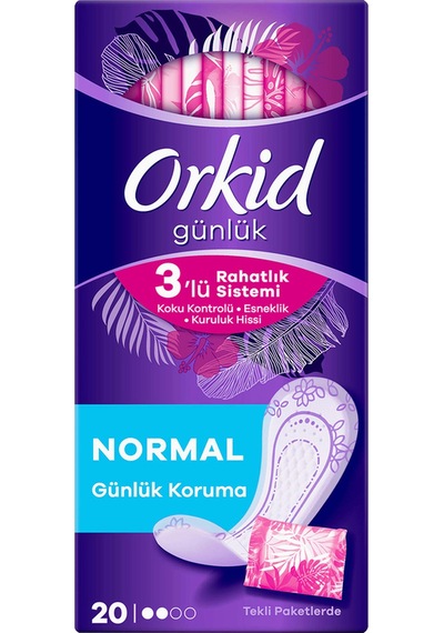 Orkid Tekli Günlük Koruma Günlük Ped 20'li