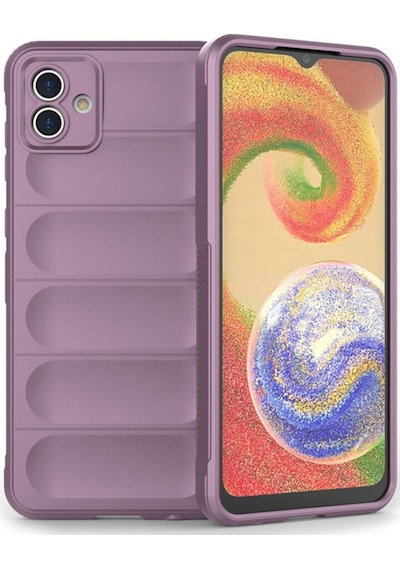 Samsung Galaxy Uyumlu A05 Kılıf Optimum Lens Çerçeveli Silikon Kapak Mor