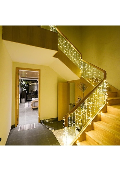 8 Fonksiyonlu Dekoratif Saçak Led Sarkıt Perde Led Eklenebilir Led Süsleme Led Peri Led Işık Ledli Işık Yılbaşı Led Yılbaşı Işık Yılbaşı Süsü 4 Metre