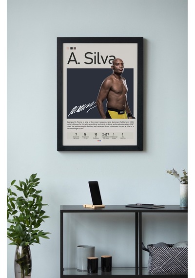Anderson Silva Ahşap Çerçeveli Poster Tablo Spider Efsanesi Tasarım