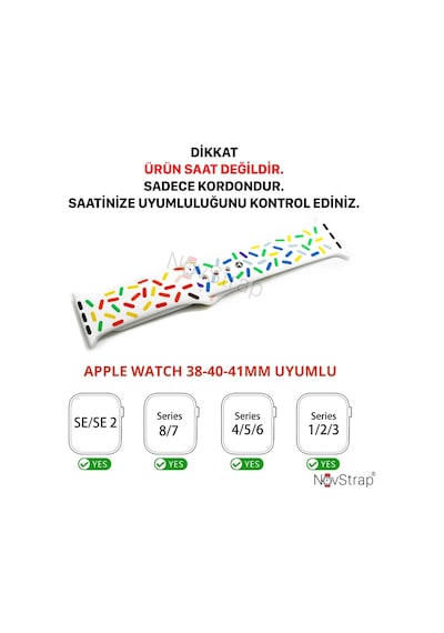 Novstrap Apple Uyumlu  Watch Se 40mm İle Kordon Pride Style Jel Silikon Kordon Kayış