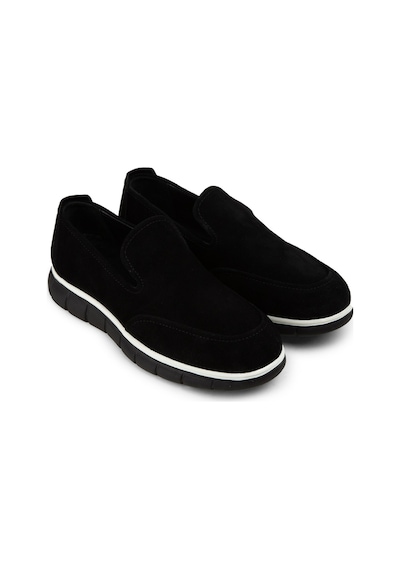 Deery Erkek Hakiki Süet Siyah Loafer Ayakkabı - 02044msyhe01