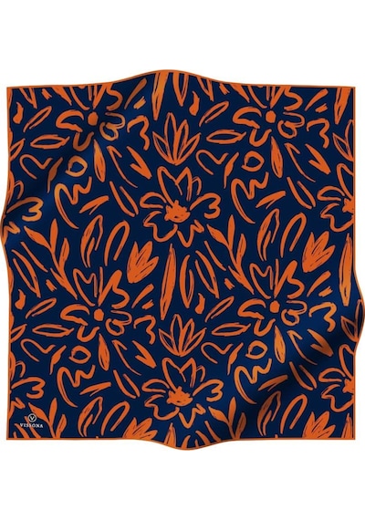 Vissona %100 Twill İpek Büyük Çiçek Desenli Lacivert - Turuncu Renkli 90x90 Eşarp Dikim Şekli : El Dikişi Çok Renkli Vissona %100 Twill İpek Büyük Çiçek Desenli Lacivert - Turuncu Renkli 90x90 Eşarp Dikim Şekli : El Dikişi Çok Renkli