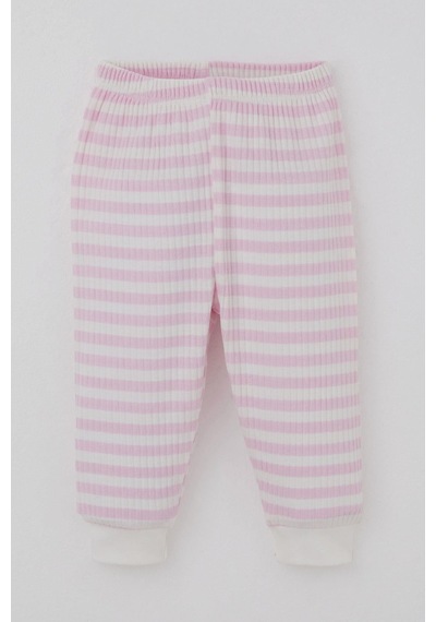 Breeze Kız Bebek Pijama Takımı Omuzdan Patlı Kendinden Desenli 4 Ay-1 Yaş, Pembe