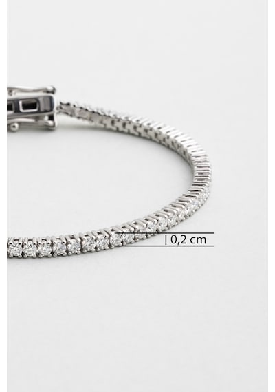 So Chic Mozanit Fısıltısı 18 Ayar Beyaz Altın Kaplama 16 Cm Gümüş Su Yolu Bileklik Beyaz