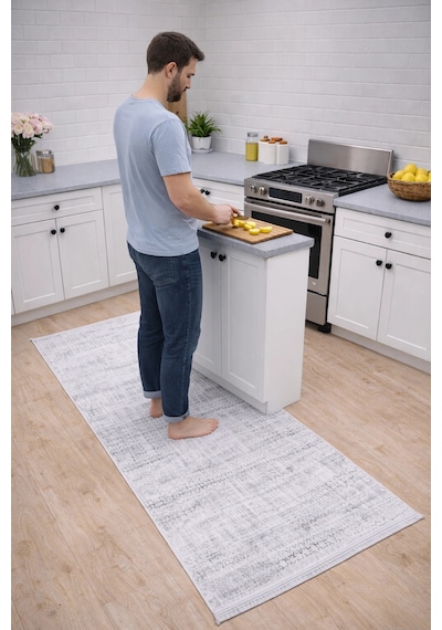 Merinos Vista 79300-095 Özel Kesme Halı Gri Çok Renkli
