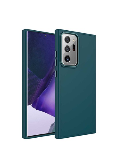 Galaxy Note 20 Ultra Kılıf Metal Çerçeve Ve Buton Tasarımlı Silikon Zore Luna Kapak Lavendery Gray