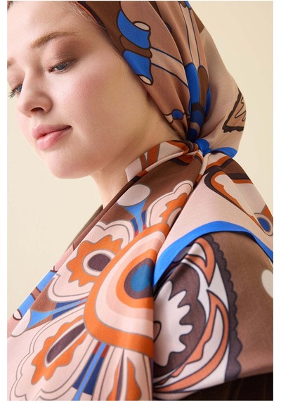 Imannoor Nilüfer Karamel Floş Viskon Şal 70x210 Karamel-cara