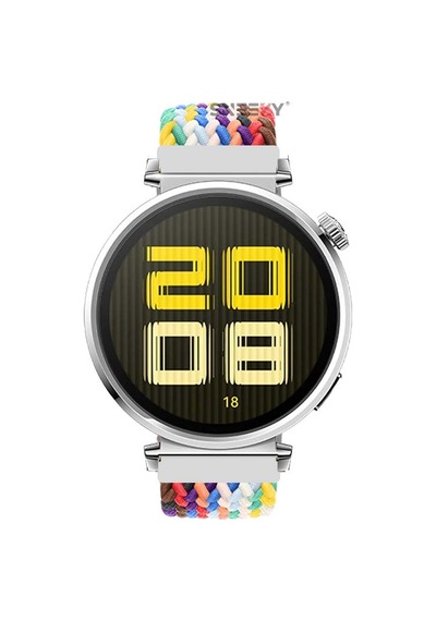 Sneezy Huawei Watch Gt5 41mm İle Uyumlu Metal Klips Solo Fiberlink Kumaş Örgü Kordon