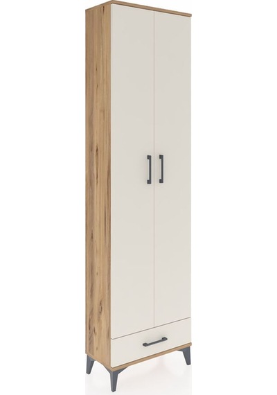Arges Dolap 3 Raflı Tek Çekmeceli Tek Askılı 60x30x221 Çam-ay... Çam