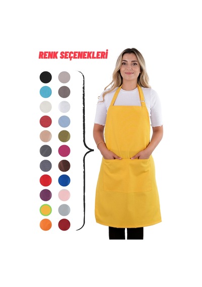 Sevilya Simple Ayar Askılı Mutfak Önlüğü Sarı