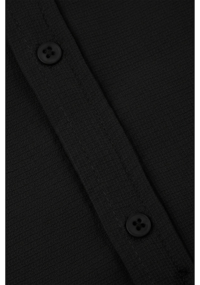 Rizzup Siyah Slim Fit Örme Kumaş Likralı Erkek Gömlek Nefes Alan Esnek Ve Modern Tasarım 2602604