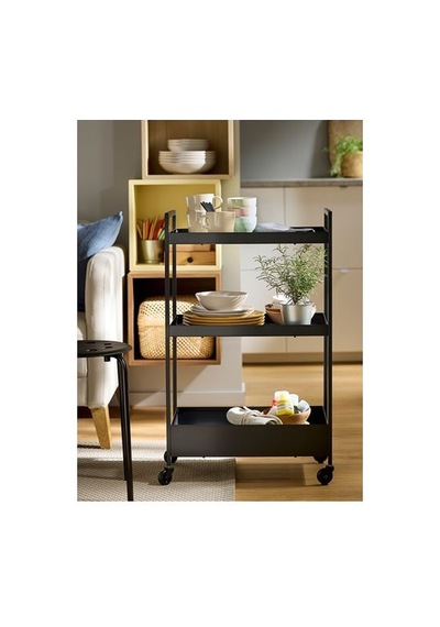 Ikea Nıssafors Servis Arabası, Siyah, 50,5x30x83 Cm