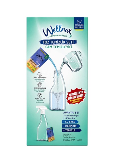 Cam Toz Temizleyici Seti 1 Adet Toz Cam Temizleyici + 1 Adet 750 Ml Şişe