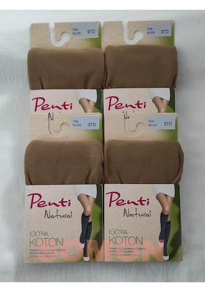 Penti Ekstra Koton Pantolon Çorabı Penti Pamuklu Diz Altı Çorap 4 Adet 001