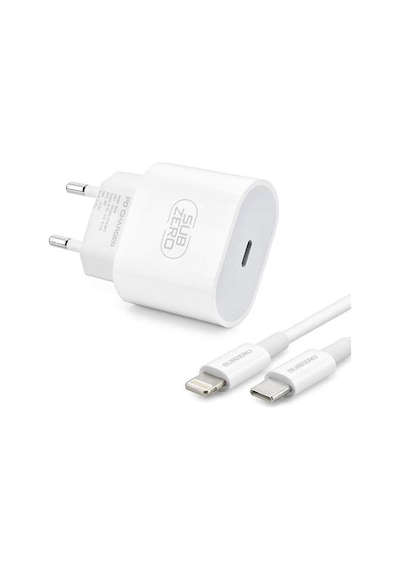 Subzero Apple Uyumlu iPhone 12 12 mini 12 pro 12 pro max Yeni Nesil 20W USB-C Güç Adaptörü Hızlı Şarj Aleti ve 1M Kablosu